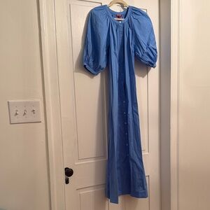 Staud Vincent maxi dress sky Blue Puff Sleeve Maxi Dress small